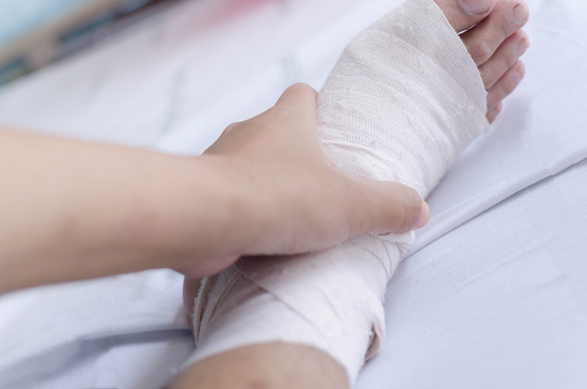 An Ankle Pain Within Bandage